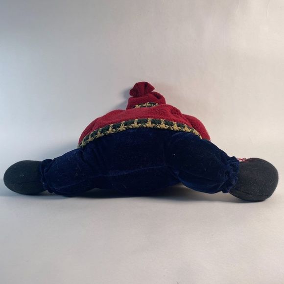 Plush Snowman holding artificial snow flocked tree. - Picture 5 of 9